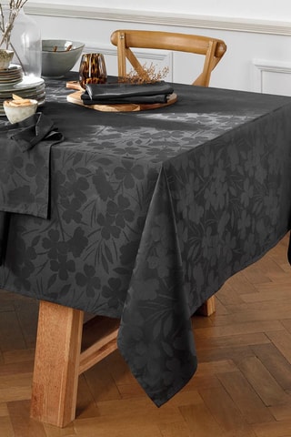 Toalha de mesa Jacquard Petites Fleurs Cinzento-escuro