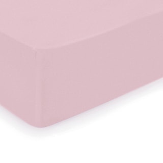 Lençol-capa em cetim de algodão 200 fios/cm² Uni - Rosa