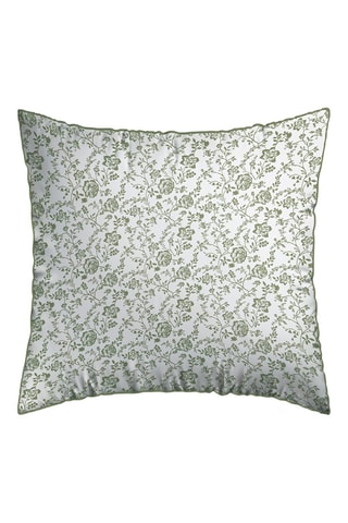 2 fronhas em cetim de algodão 200 fios/cm² - Floraison de Roses - Verde