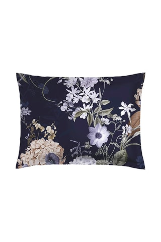 2 fronhas em cetim de algodão 200 fios/cm² Jardin du colibri - Azul-escuro