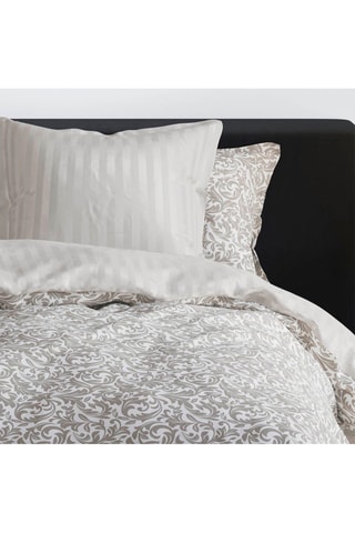 2 fronhas em cetim de algodão 200 fios/cm² Romanesque - Toupeira e branco