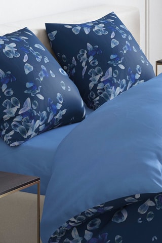 Conjunto de edredão em cetim de algodão 200 fios/cm² Aurore - Azul