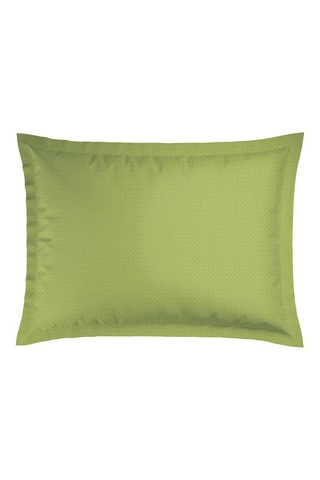 2 fronhas em cetim de algodão 80 fios/cm² Palma - Branco e verde