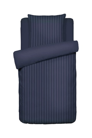 Conjunto de edredão em cetim de algodão 80 fios/cm² Dobby - Azul-escuro