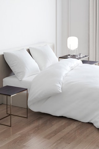 Conjunto de edredão em cetim de algodão 200 fios/cm² Liso - Branco