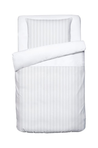 Conjunto de edredão em cetim de algodão 80 fios/cm² Dobby - Branco