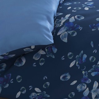 Conjunto de edredão em cetim de algodão 200 fios/cm² Aurore - Azul