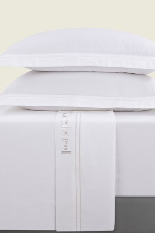 Conjunto de lençóis em cetim de algodão 80 fios/cm² La Rochelle - Branco