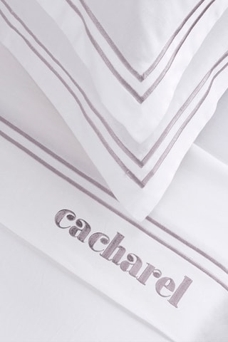 Conjunto de lençóis em cetim de algodão 80 fios/cm² La Rochelle - Cinzento-claro e branco