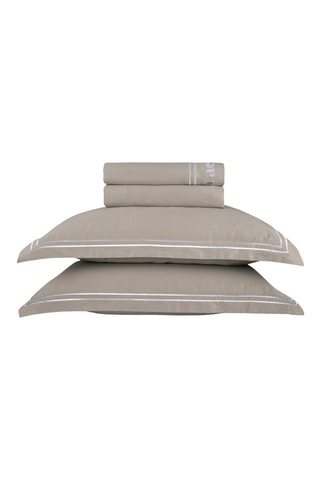 Conjunto de lençóis em cetim de algodão 80 fios/cm² La Rochelle - Toupeira branco