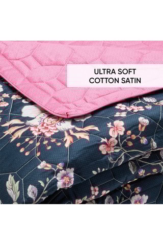 Cobertor XL Jardin Secret - Azul-escuro