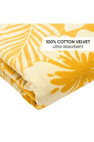 Toalha de praia Hibiscus - Amarelo - 90 x 180 cm