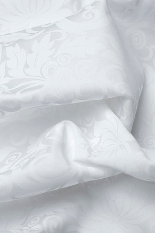 Fronha de travesseiro em cetim de algodão 160 fios/cm² Fleur royale - Branco
