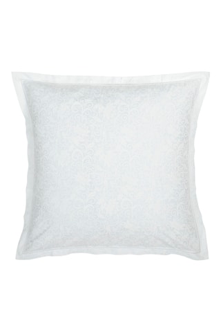 2 fronhas em cetim de algodão 160 fios/cm² Fleur royale - Branco