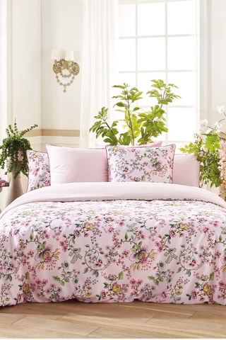 Fronha de travesseiro em cetim de algodão 80 fios/cm² Jardin secret - Rosa