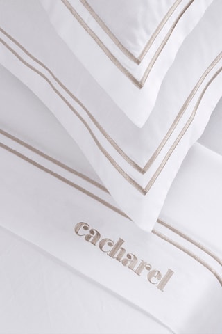 Conjunto de edredão em cetim de algodão 80 fios/cm² La Rochelle - Branco e toupeira