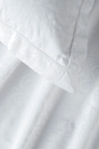 Conjunto de edredão em cetim de algodão 160 fios/cm² Fleur royale - Branco
