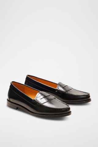Mocassins en cuir verni Victoire  - Noir