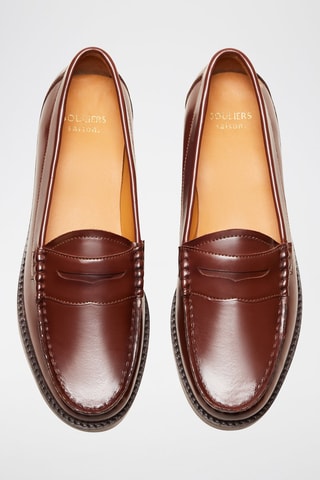 Mocassins en cuir Victoire  - Marron foncé
