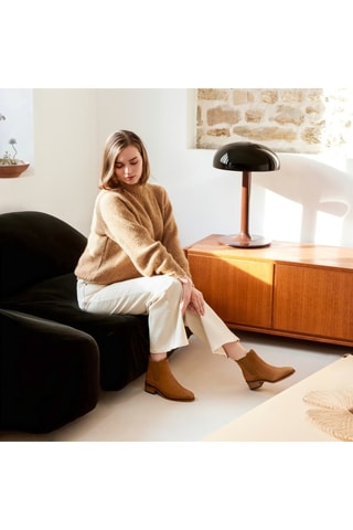 Bottines Chelsea en nubuck Chloé  - Camel