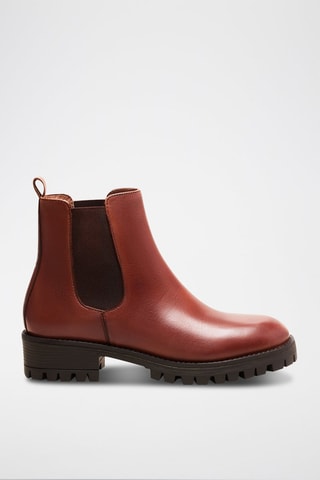 Bottines Chelsea en cuir Maia  - Marron et noir