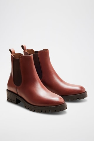 Bottines Chelsea en cuir Maia  - Marron et noir