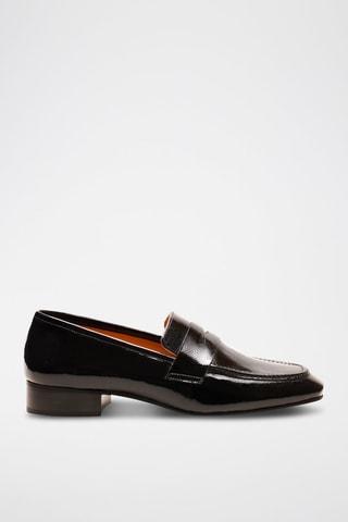 Mocassins en cuir verni Elise  - Noir