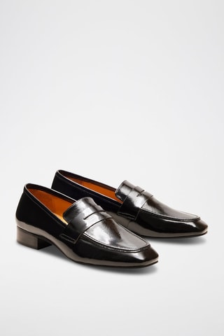 Mocassins en cuir verni Elise  - Noir