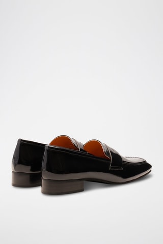 Mocassins en cuir verni Elise  - Noir