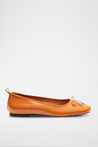 Ballerines en cuir verni Camille  - Camel