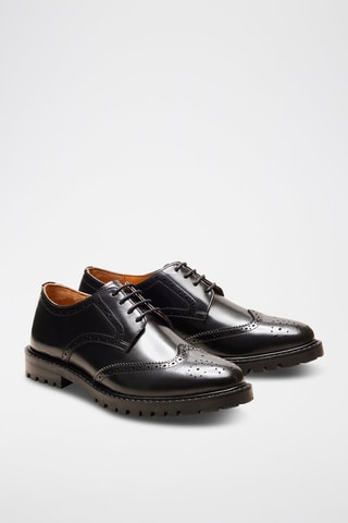 Derbys en cuir de veau verni Pauline  - Noir