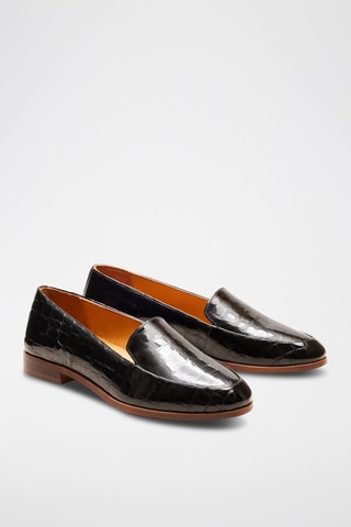 Mocassins en cuir verni Margaux  - Noir