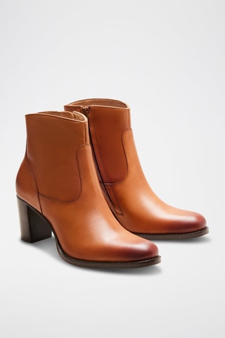 Bottines en cuir Ava  - Camel