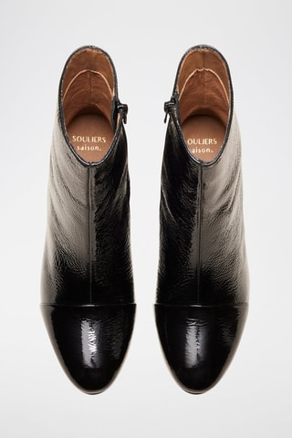 Bottines en cuir verni Léna  - Noir
