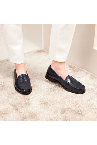Mocassins en cuir Victoire  - Bleu marine