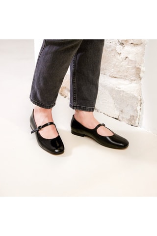 Ballerines en cuir verni Olivia  - Noir