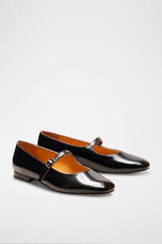 Ballerines en cuir verni Olivia  - Noir