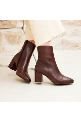 Bottines en cuir Léna  - Marron