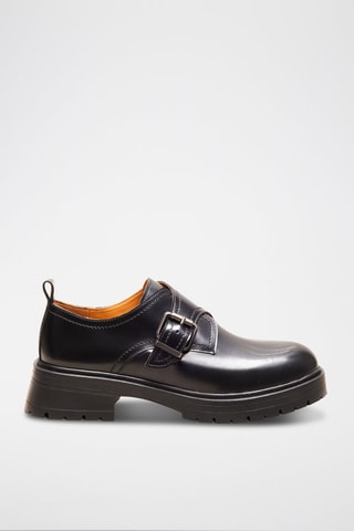 Derbys à talons en cuir Izia  - Noir