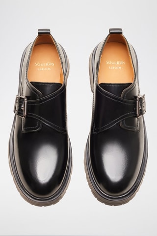 Derbys à talons en cuir Izia  - Noir