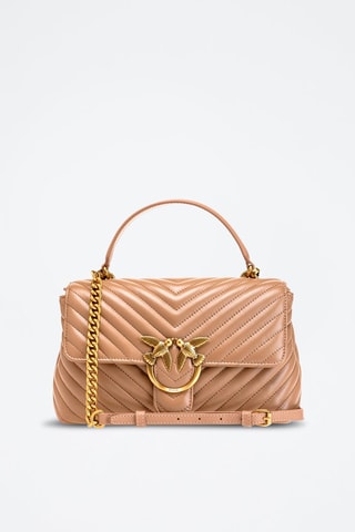 Schapenleren Handtas Beige en Goudkleurig