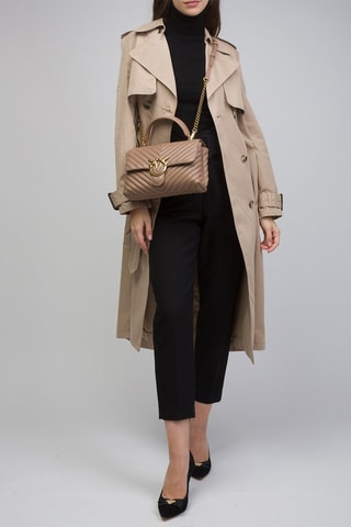 Schapenleren Handtas Beige en Goudkleurig