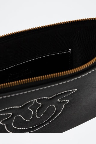 Kalfsleren Clutch - Zwart