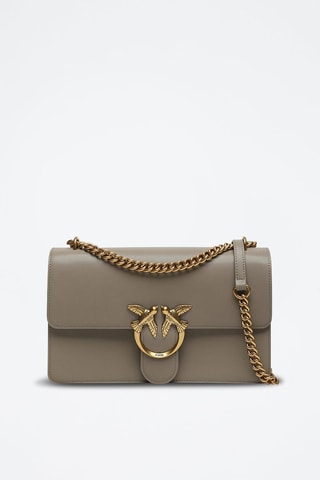 Leren Schoudertas Taupe