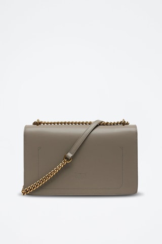 Leren Schoudertas Taupe
