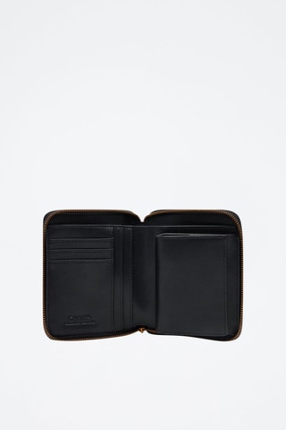 Kalfsleren Portefeuille - Zwart