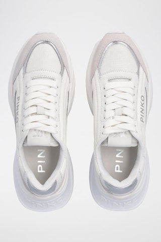 Leren Platform Sneakers Ariel 07 - Wit en Zilverkleurig