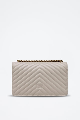 Leren Schoudertas Love One Classic - Lichtgrijs