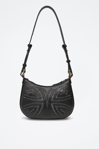 Schapenleren Schoudertas Half Moon Baby - Zwart