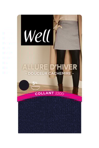 3 collants Allure d'hiver - 220 deniers - Bleu nuit